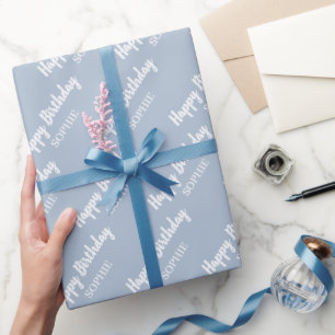 Papel De Presente Presente de Aniversário com Nome Personalizado Sim