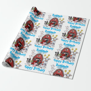 Papel De Presente Presente de Aniversário de Animais de Fazenda Fofo