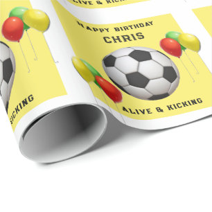 Papel De Presente Presente de Aniversário de Futebol