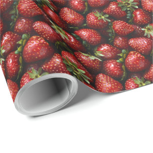 Papel De Presente Presente de Aniversário de Morango