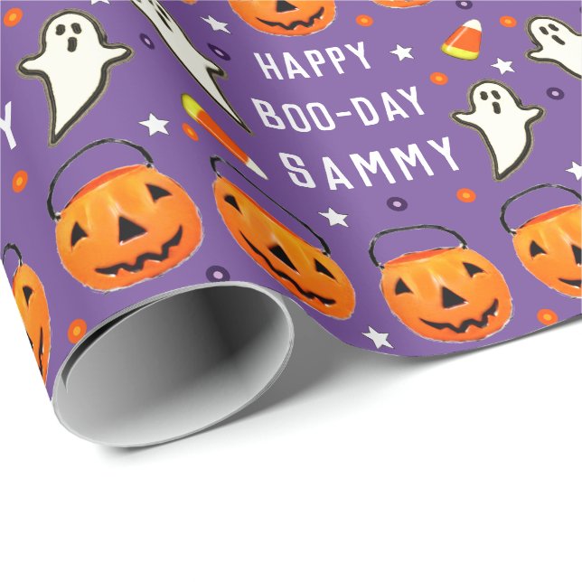 Papel De Presente Presente de aniversário de outubro do Halloween (Ponta do rolo)