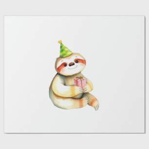 Papel De Presente Presente de aniversário de preguiça cute divertido