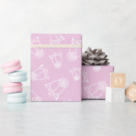 Papel De Presente Presente de Aniversário Rosas Brancas Elegantes Se