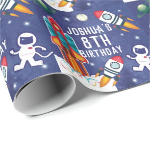 Papel De Presente Presente de Astronauta de Nave Personalizada