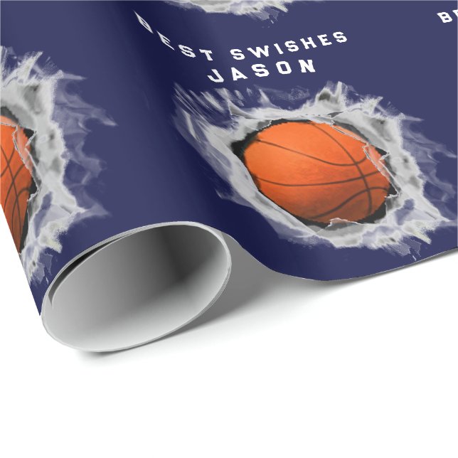 Papel De Presente Presente de Basquetebol (Ponta do rolo)