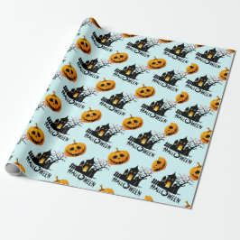 Papel De Presente Presente de Casa Assombrada com Jack-O-Lantern Sin