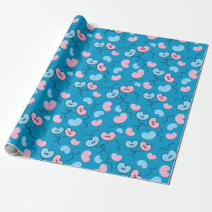 Papel De Presente Presente de Casamento Balões Sr e Sra Azul Sem Cos