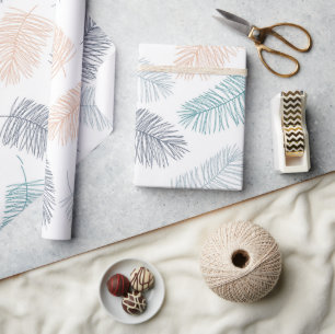 Papel De Presente Presente de Casamento de Folhas Tropicais Modernas