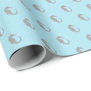 Papel De Presente Presente de Cavalo-Marinho Praia Aqua