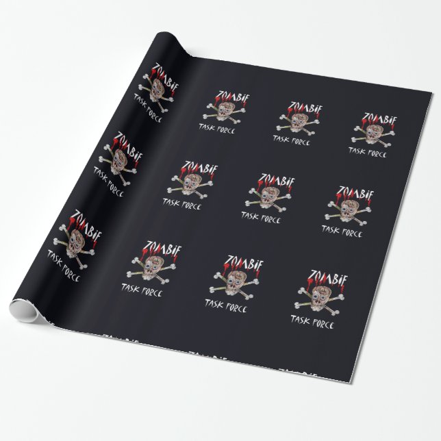 Papel De Presente Presente de caveira e ossos cruzados da Força Tare (Desenrolado)