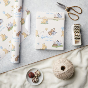 Papel De Presente Presente de Chuvada de Bebê Menino Azul do Clássic
