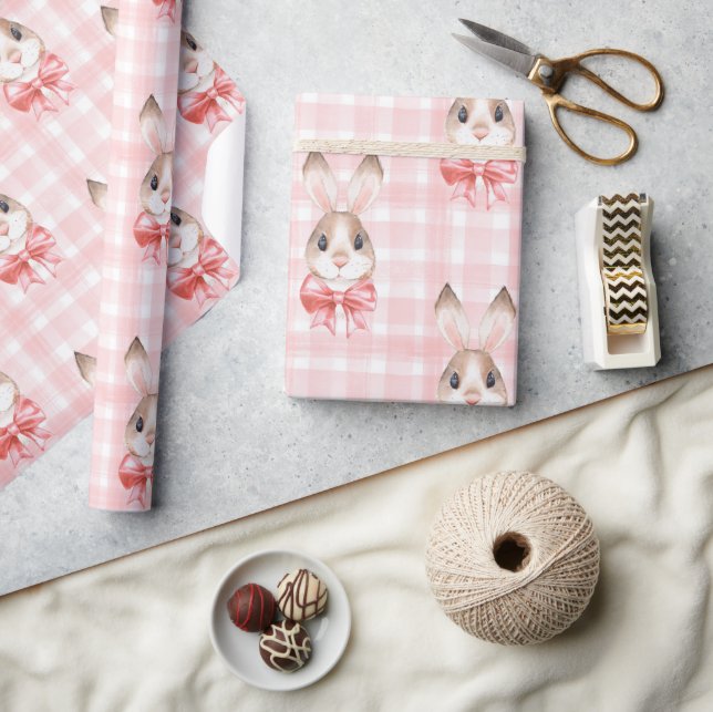 Papel De Presente Presente de coelho rosado (Artesanato)