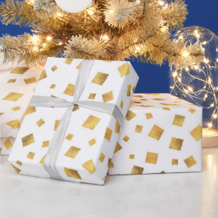 Papel De Presente Presente de Confete Dourado Festivo Elegante