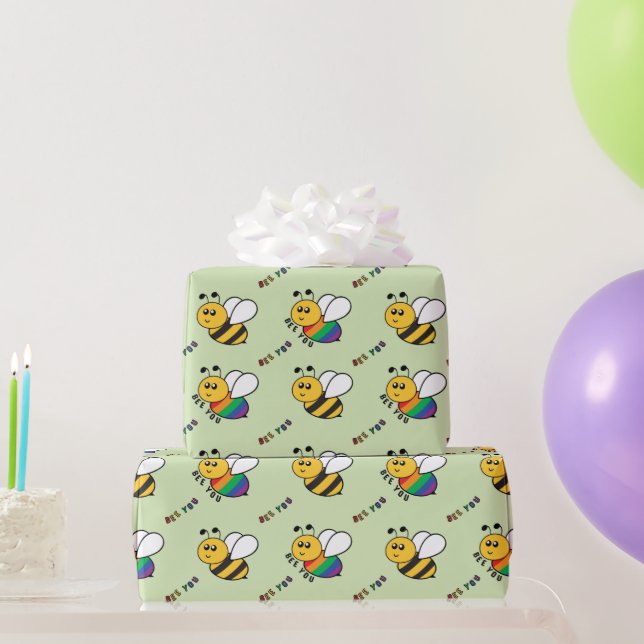Papel De Presente Presente de Conscientização do Autismo ASD Abelha  (Presentes para festas)