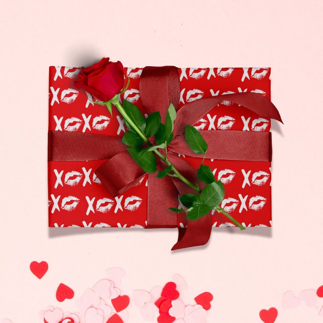 Papel De Presente Presente de Dia dos Namorados XOXO (XOXO Valentines Gift Wrapping Paper)