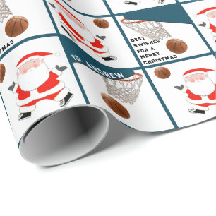 Papel De Presente Presente de Feriado de Basquete