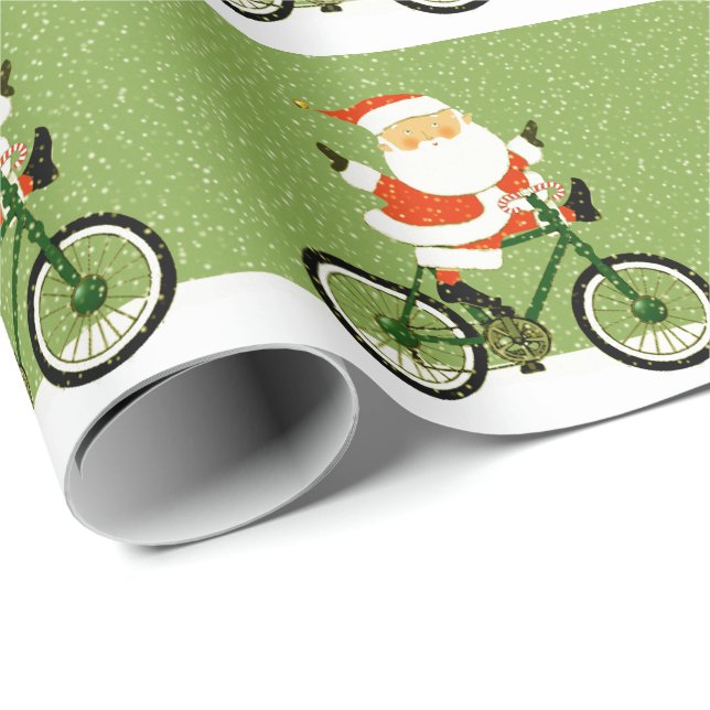Papel De Presente Presente de Feriado de Ciclismo de Natal (Ponta do rolo)
