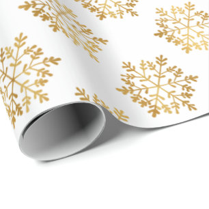 Papel De Presente Presente de Feriado de Fora de Neve do Luxo Gold