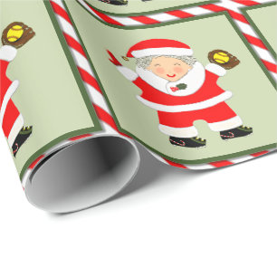 Papel De Presente Presente de Feriado de Softbol para Meninas