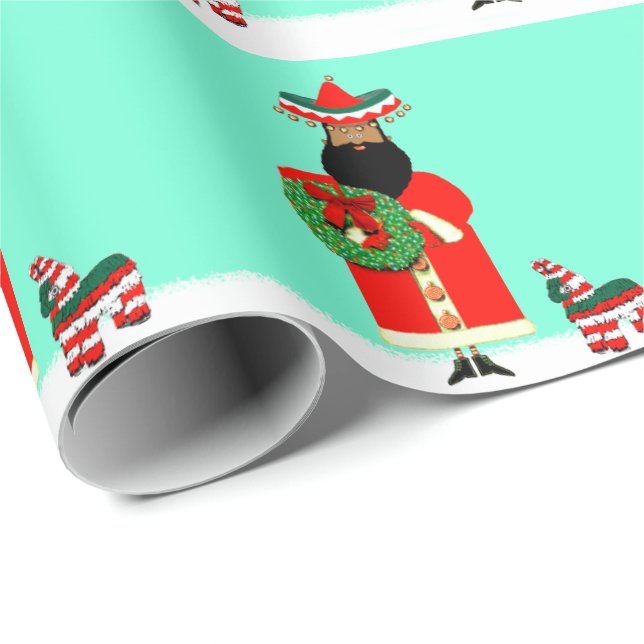 Papel De Presente Presente de Feriado Feliz Navidad (Ponta do rolo)