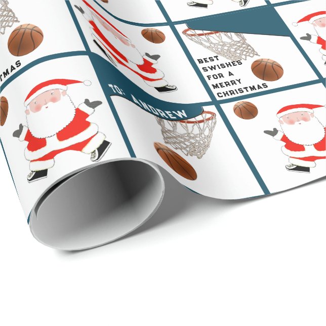 Papel De Presente Presente de Férias de Basquetebol (Ponta do rolo)
