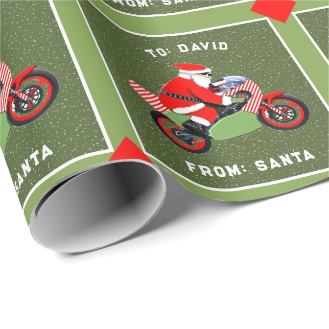 Papel De Presente Presente de Férias de Corrida de Motocross (Ponta do rolo)
