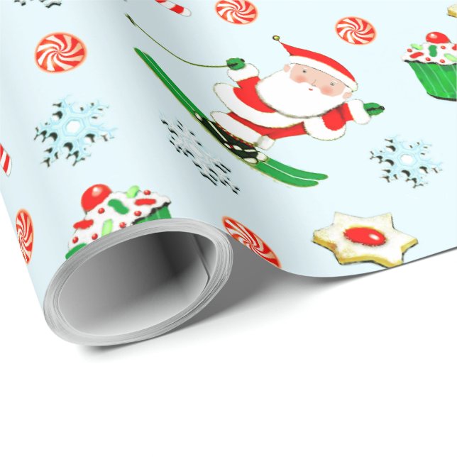 Papel De Presente Presente de Férias de Esqui na Neve (Ponta do rolo)