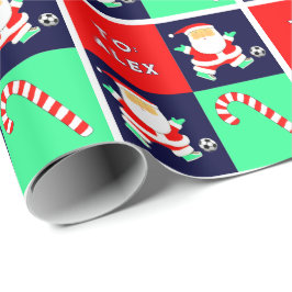 Papel De Presente Presente de Férias do Papai Noel de Futebol