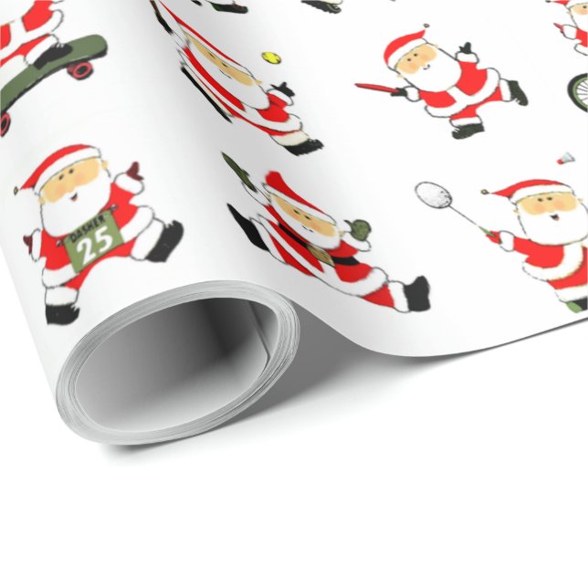 Papel De Presente Presente de Férias Esportivas de Natal (Ponta do rolo)