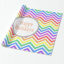 presente de férias feliz com chevron de arco-íris 