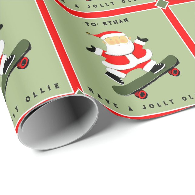 Papel De Presente Presente de Férias para Skateboarder (Ponta do rolo)