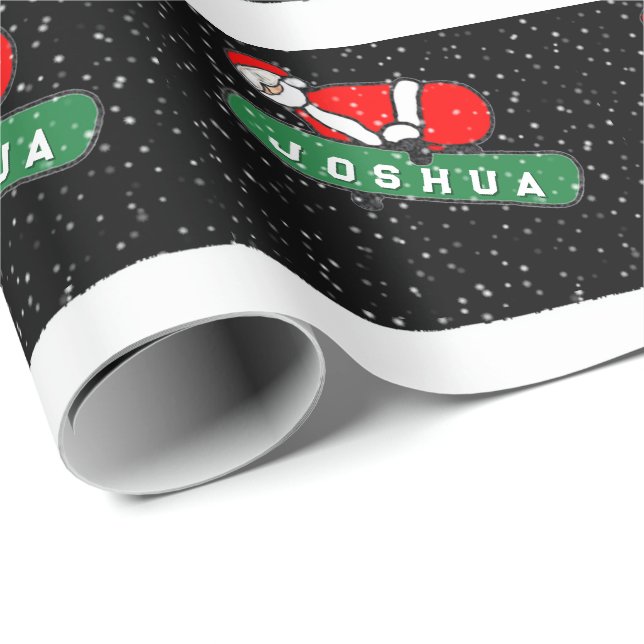 Papel De Presente Presente de Férias para Snowboarder (Ponta do rolo)