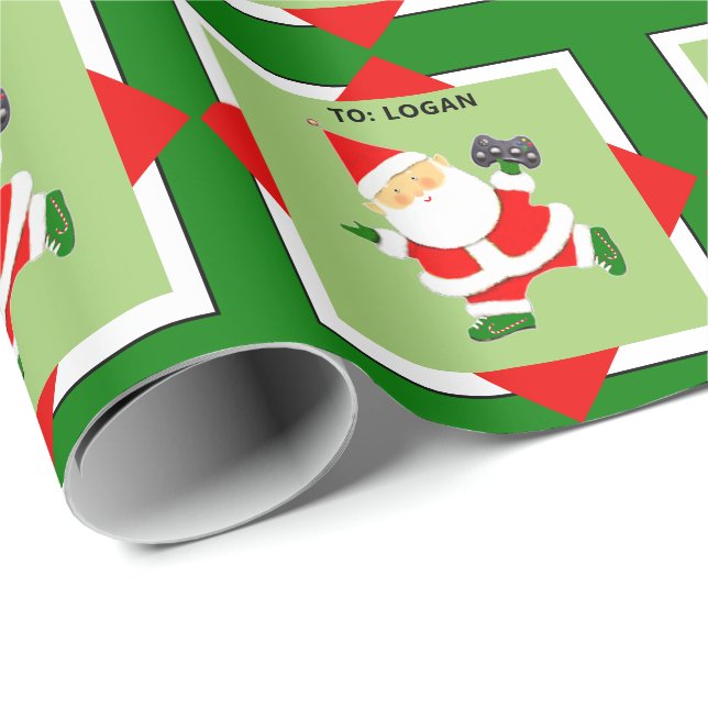 Papel De Presente Presente de Férias Personalizado para Videojogador (Ponta do rolo)