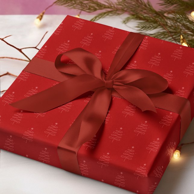 Papel De Presente Presente de Férias Vermelhas da Árvore de Natal da (Criador carregado)