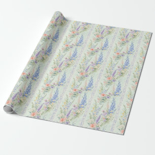 Papel De Presente Presente de Flor de Água Floral de Hortelã Selvage