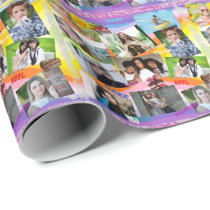 Papel De Presente Presente de Foto Psicodélico Quebre HAMbWG