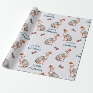Papel De Presente Presente de Gato Sphynx Natal, Decoração de Nata