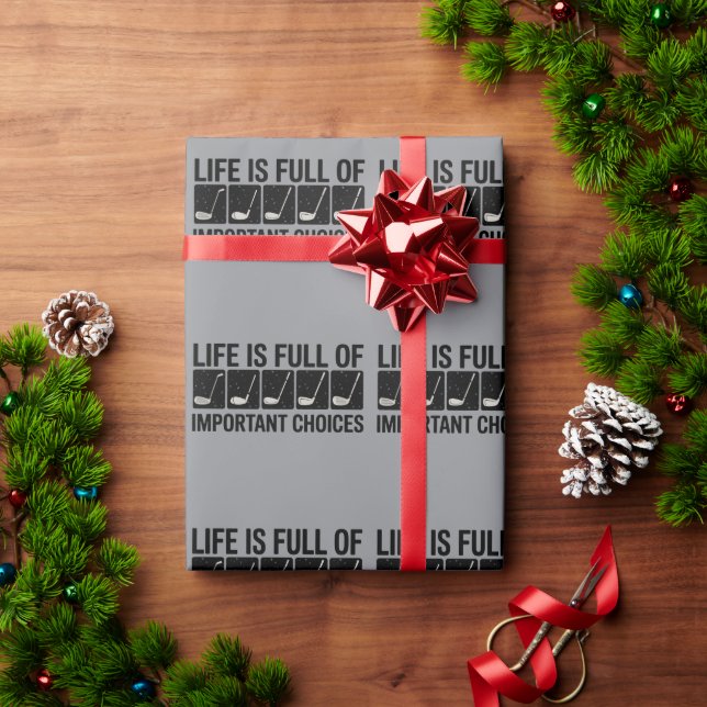 Papel De Presente Presente de Golfe Escolhas Importantes Vida Engraç (Presente de Natal)