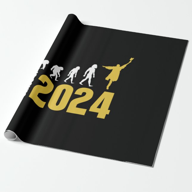 Papel De Presente Presente de Graduação | Classe De 2024 (Desenrolado)