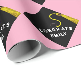 Papel De Presente Presente de Graduação Personalizado Rosa