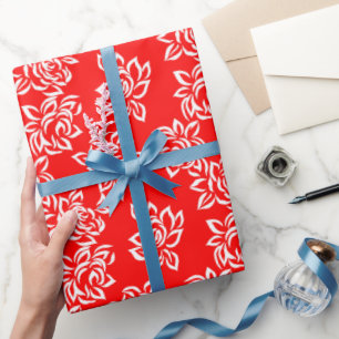 Papel De Presente Presente de Modelo de Padrão Sem Fios de Rosa verm