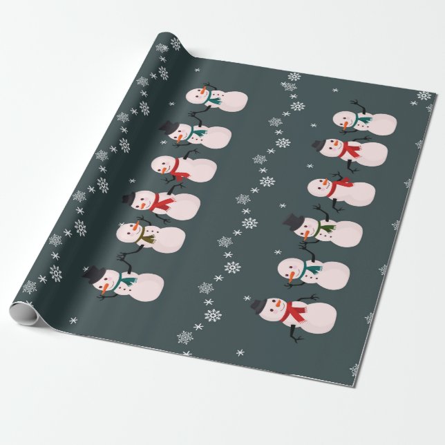 Papel De Presente Presente de Natal | Bonito Neve Através Da Neve (Desenrolado)