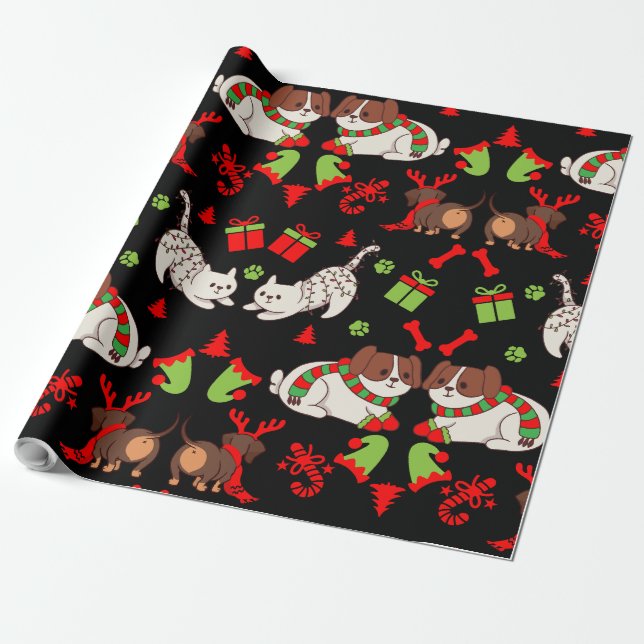 Papel De Presente Presente de Natal com Pet Bonito (Desenrolado)