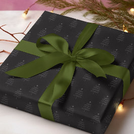 Papel De Presente Presente de Natal da Árvore Negra Abstrato moderna