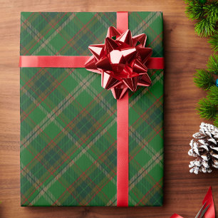 Papel De Presente Presente de Natal da Xadrez de Tartan Verde e Verm