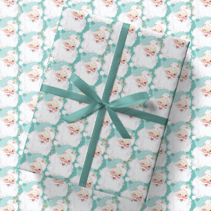 Papel De Presente Presente de Natal de Aqua Blue Vintage Piscar os o