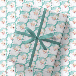 Papel De Presente Presente de Natal de Aqua Blue Vintage Piscar os o
