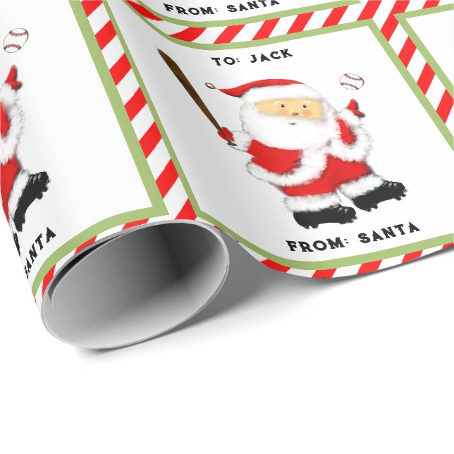 Papel De Presente Presente de Natal de beisebol personalizado (Ponta do rolo)