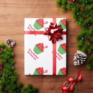 Papel De Presente presente de Natal de cupcake doce de cana doce