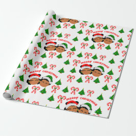 Papel De Presente Presente de Natal de Feriado Africano-Americano Tw